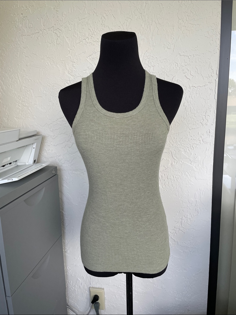 Prana Ribbed Tank Top - Olive Green